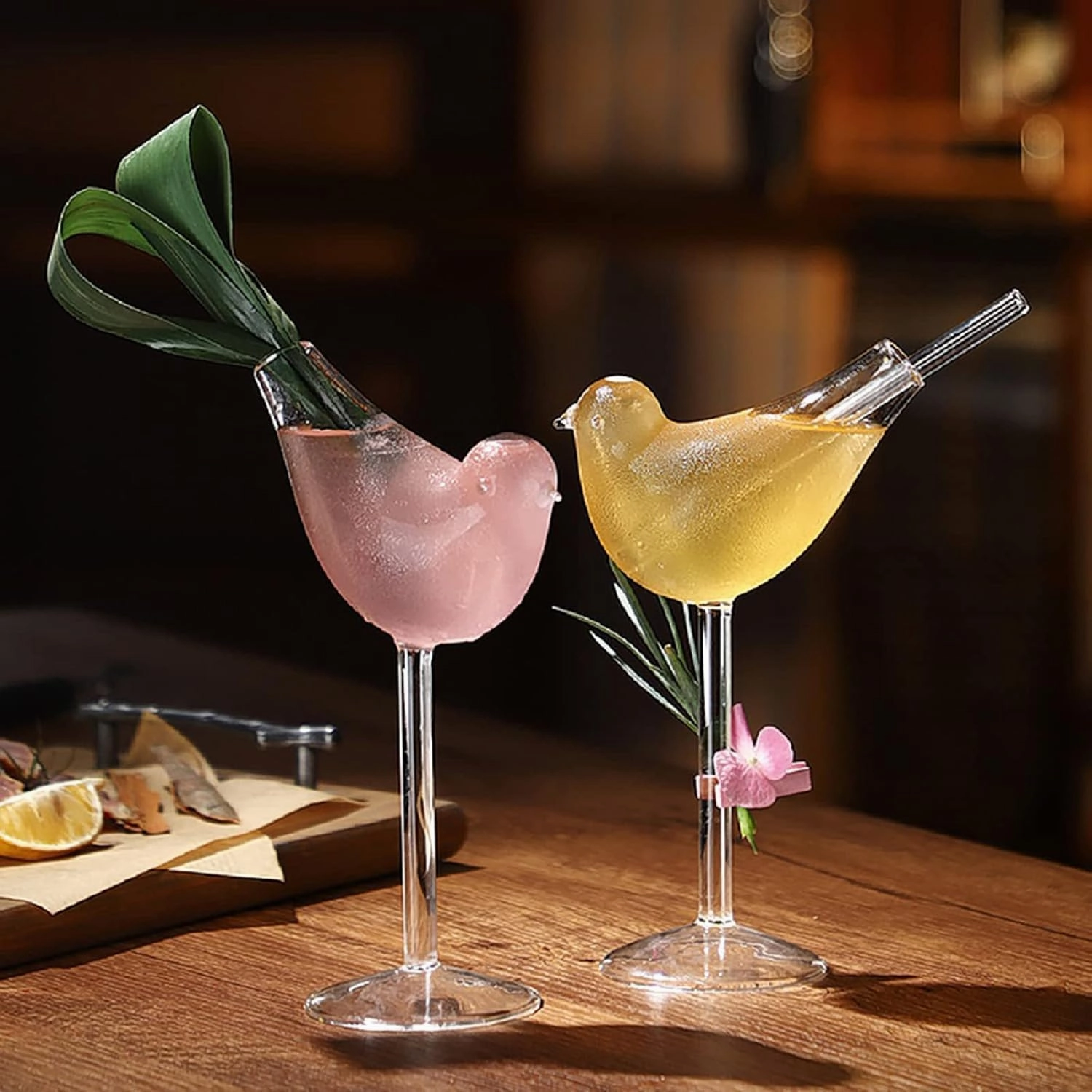 Bird-Shaped Cocktail Glass Set of 2, 5oz Unique Martini Glasses - Perfect for Champagne and Wine (2 SET)