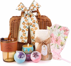 Birthday Gifts for Women,Happy Bath Set Relaxing Spa Gift Baskets Ideas for Women,Her,Mom, Sister, Coworker, Wife, Girlfriend, Daughter,Unique Mothers Day Gift for Mom,Get Well Soon Gifts Package,Birthday Gifts Ideas