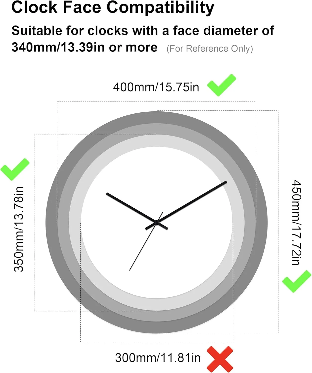 Black Clock Hands and Motor Kit, Modern Pointer 8 Sets, Non Threaded Mechanism Replacement 3 Set, Analog Battery Powered Movements Skill Combo Craft Bulk Watch Hand Press Arrow Time Zone Clocks