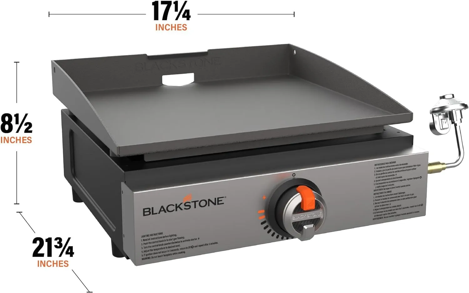 Blackstone 1971 Original 17” Tabletop Griddle with Stainless Steel Front Plate, Powder Coated Steel, Black