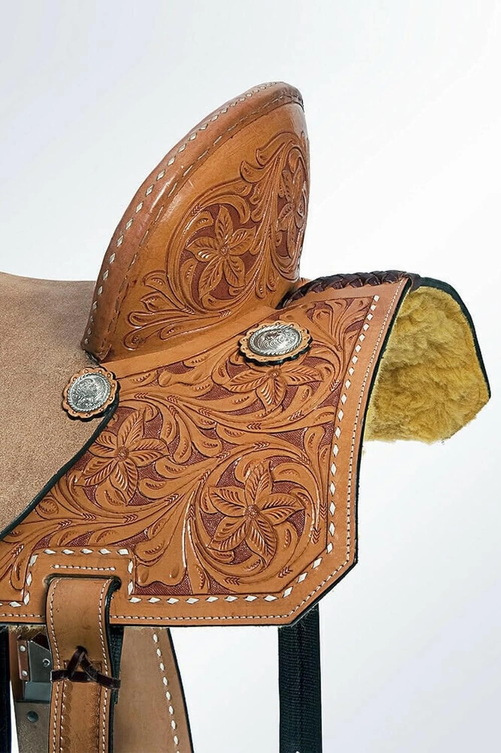 BNB International Western Barrel Racing Horse Saddles Trail Equestrian Pony & Adult Classic Quality Premium Leather for Horse Riding Size:10-18 inches Seat Available BRL232