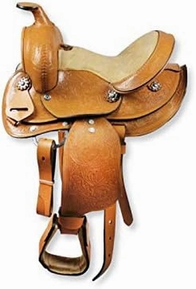 BNB International Western Barrel Racing Horse Saddles Trail Equestrian Pony & Adult Classic Quality Premium Leather for Horse Riding Size:10-18 inches Seat Available BRL302