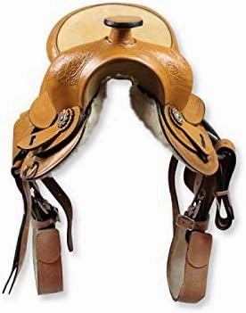 BNB International Western Barrel Racing Horse Saddles Trail Equestrian Pony & Adult Classic Quality Premium Leather for Horse Riding Size:10-18 inches Seat Available BRL302
