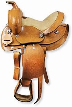 BNB International Western Barrel Racing Horse Saddles Trail Equestrian Pony & Adult Classic Quality Premium Leather for Horse Riding Size:10-18 inches Seat Available BRL302