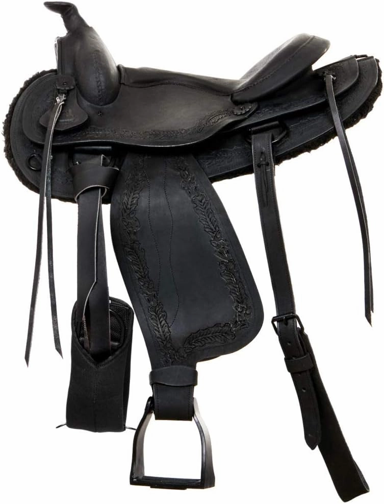 BNB International Western Barrel Racing Horse Saddles Trail Equestrian Pony & Adult Classic Quality Premium Leather for Horse Riding Size:10-18 inches Seat Available BRL305
