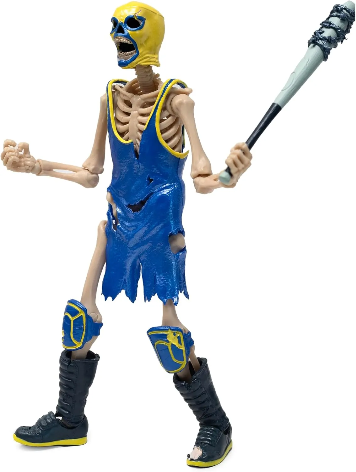 Boss Fight Studio Epic H.A.C.K.S. Bonesault Skeleton Action Figure – Highly Articulated Collectible Figurine with Accessories – Microphone, Bat, Championship Belt, Alternate Head, and Stand – 1:12