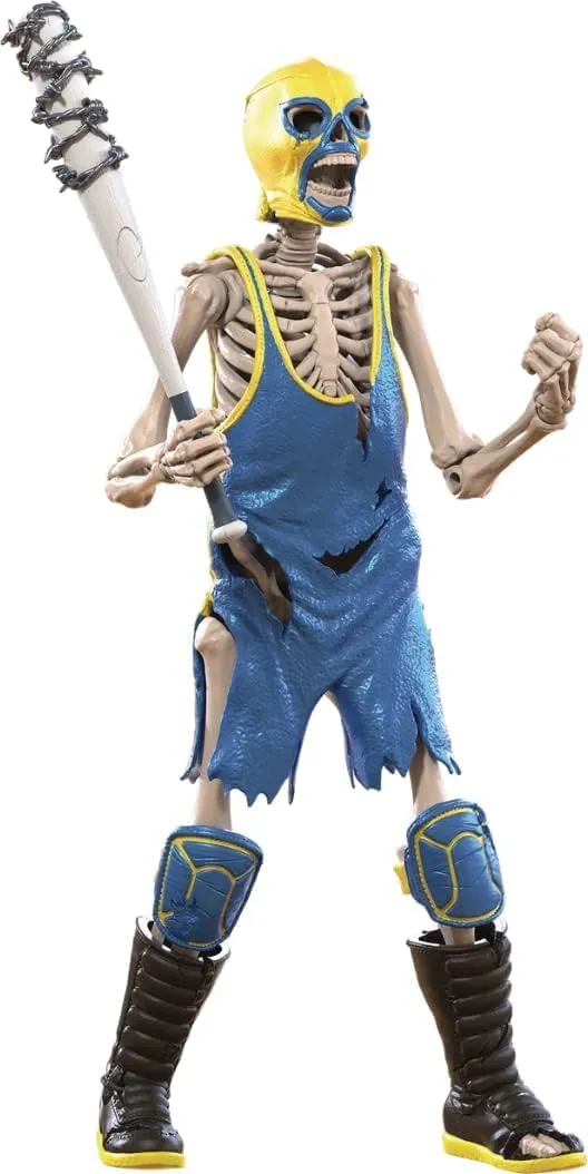 Boss Fight Studio Epic H.A.C.K.S. Bonesault Skeleton Action Figure – Highly Articulated Collectible Figurine with Accessories – Microphone, Bat, Championship Belt, Alternate Head, and Stand – 1:12