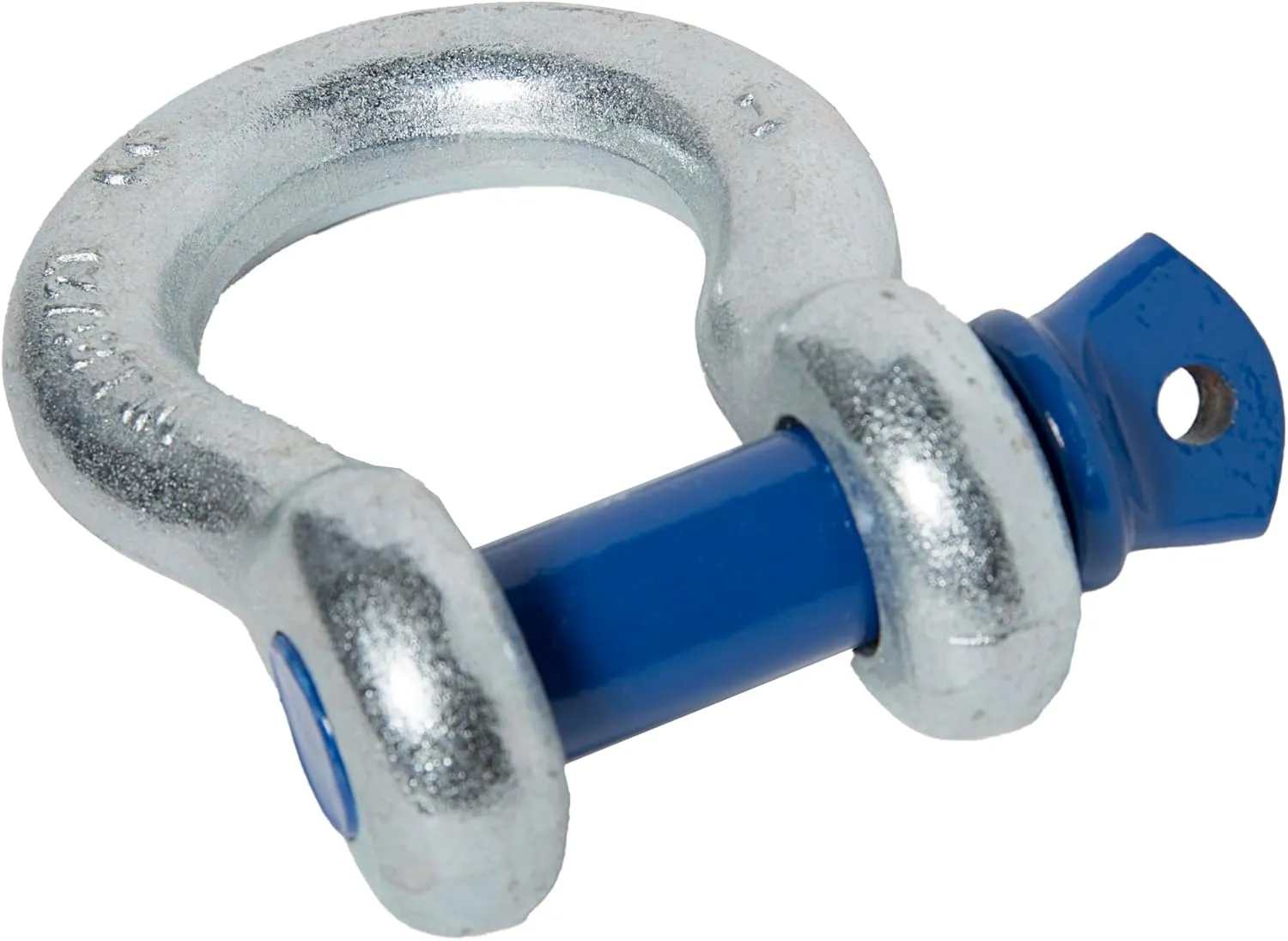 Bow Shackle 1" inch D-Ring 51 Ton 102000 Lbs Maximum Break Strength WLL Working Load Limit 8.5 Tons 18700 lbs 1-1/8' Screw Pin Heavy Duty Lifting Rigging Recovery (Galvanized/Blue)