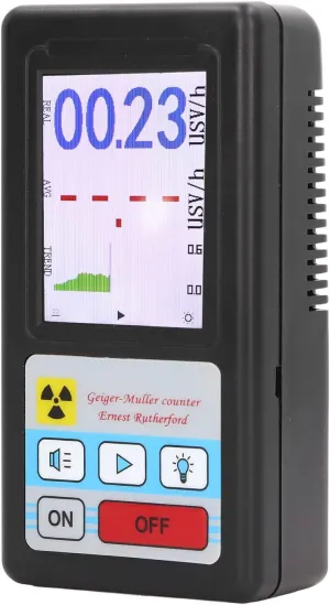 BR6 Nuclear Radiation Detector - Portable Geiger Counter Dosimeter with LCD Display | ±10% Accuracy for Beta, Gamma & X | Rechargeable & Handheld for Home Travel Safety Inspections
