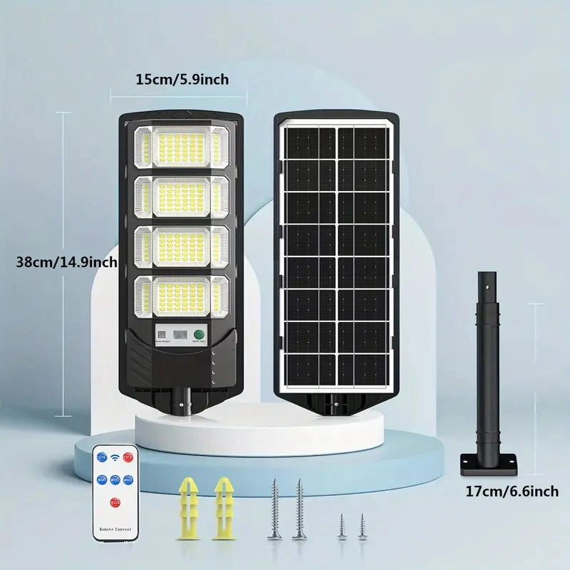 Bright Solar Street Light with Wide Angle Motion Sensor and Remote Control
