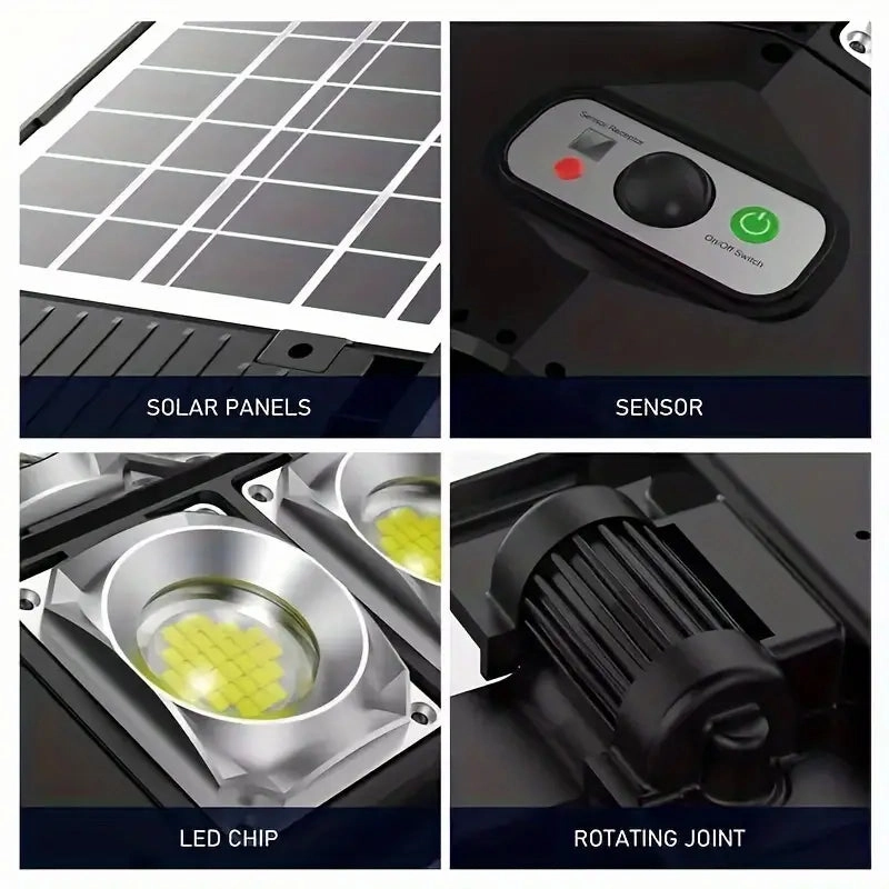 Bright Solar Street Light with Wide Angle Motion Sensor and Remote Control