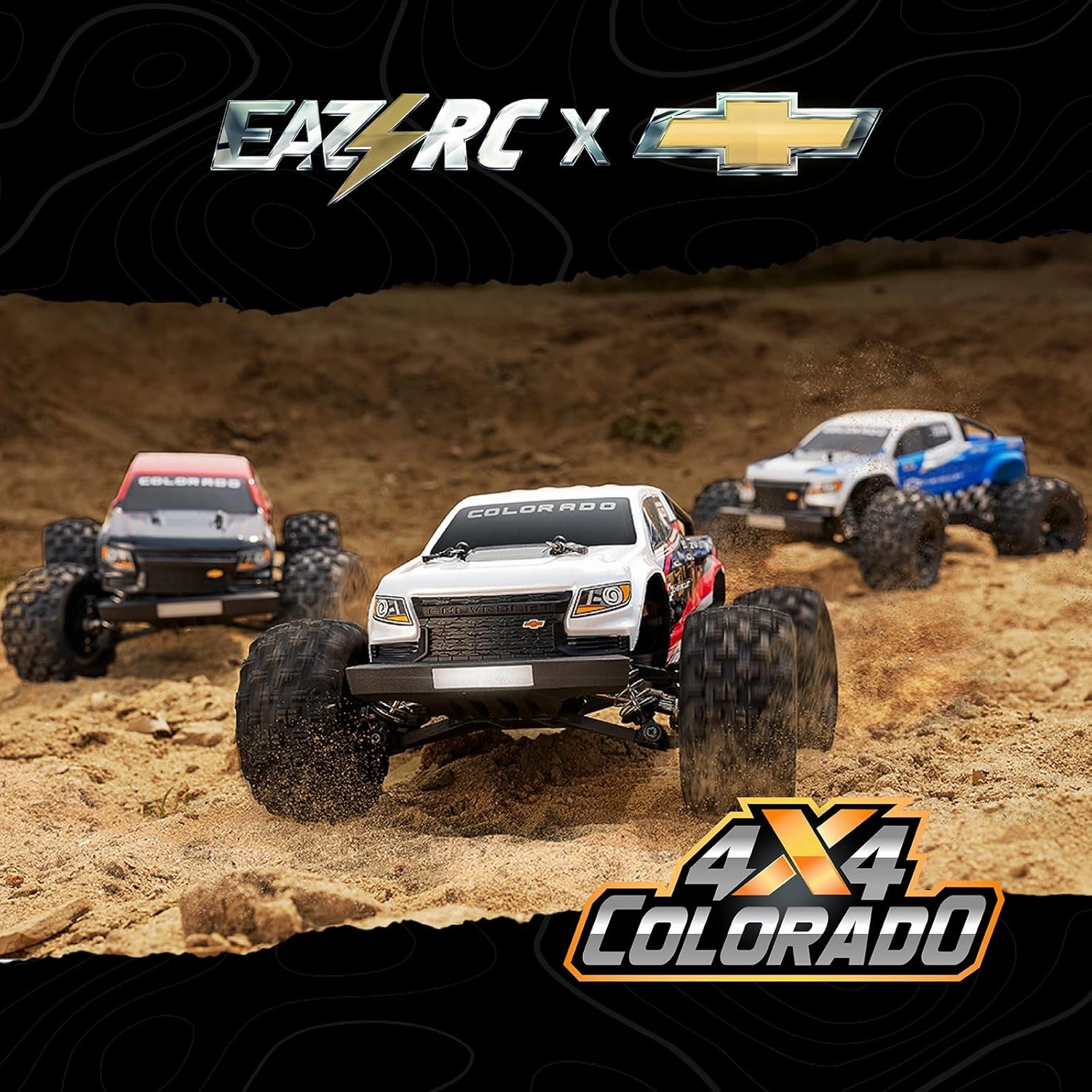 Brushless RC Truck, Super Fast RC Cars, 1/18 Chevrolet Colorado Hobby RC Trucks, 45km/h High Speed Remote Control Car (42mph with 3S) for Adults, Red