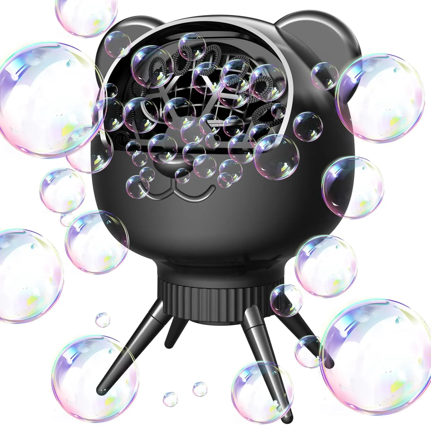 Bubble Machine for Toddlers Kids, 18 Wands 500ml Tank Rechargeable Bubble Maker, 30000  Bubbles/Min 2 Speeds Auto-Rotating Portable Bubble Blower for Indoor/Outdoor Parties, Birthday, Wedding (Black)