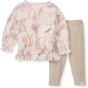 Burt's Bees Baby Baby Girls' Long Sleeve Top and Pant Set, 100% Organic Cotton