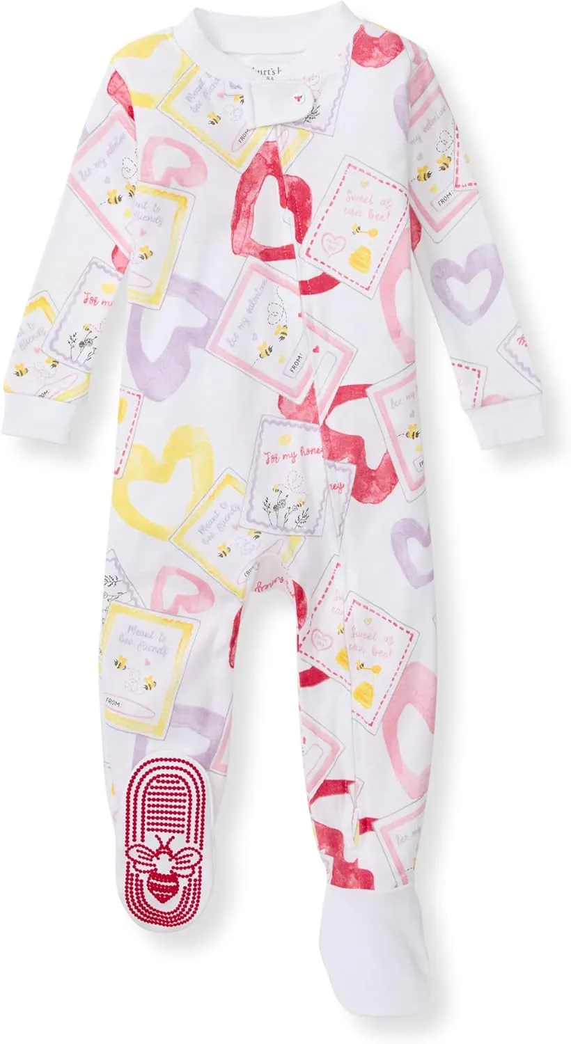 Burt's Bees Baby Baby Girls' Organic Cotton Zip-Front Non-Slip Footed Sleeper Pajamas