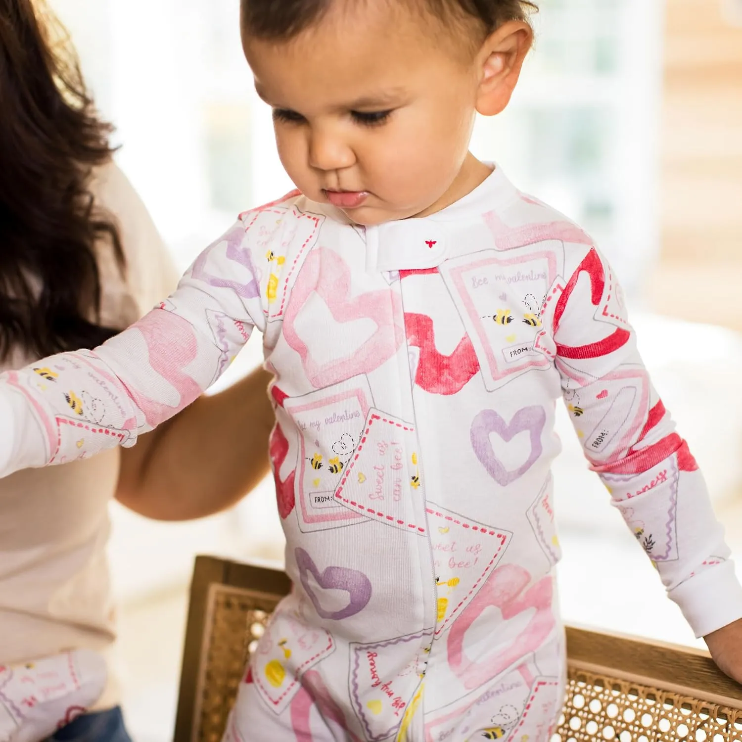 Burt's Bees Baby Baby Girls' Organic Cotton Zip-Front Non-Slip Footed Sleeper Pajamas