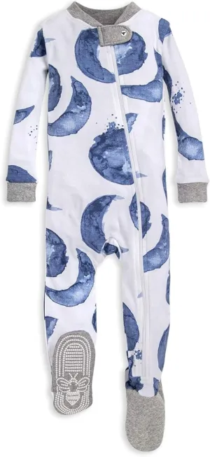Burt's Bees Baby Boys' Pajamas, Zip-Front Non-Slip Footed Sleeper, Organic Cotton