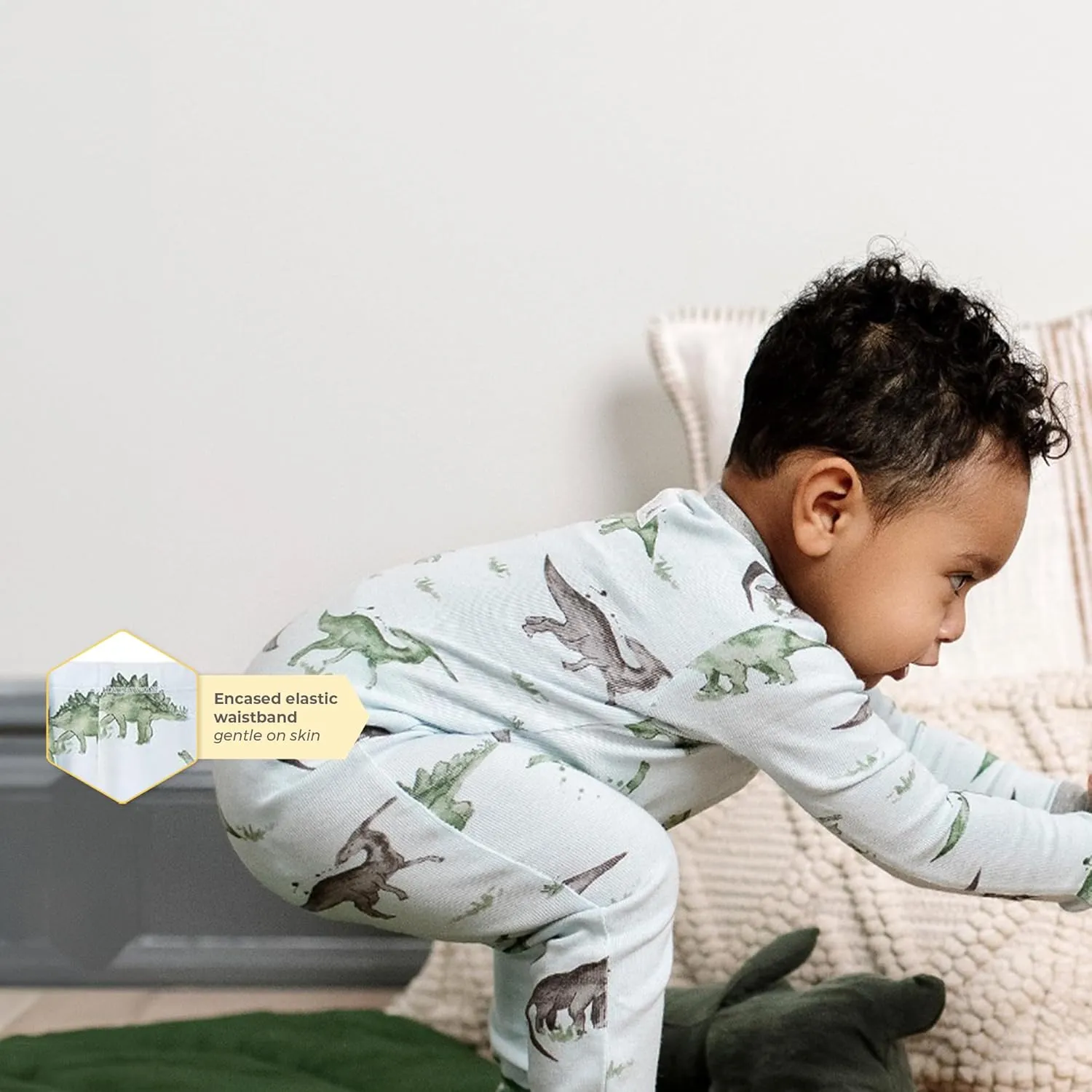 Burt's Bees Baby Infant, Little and Big Boys' 2-Piece Long Sleeve Tee and Pants Cotton Pajama Set