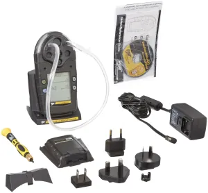 BW Technologies M5-XWCY-R-D-D-B-N-00 GasAlertMicro 5 Gas Detector with Lithium Polymer Battery, Combustible, O2, H2S, CO, Cl2, Black Housing