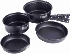 Camp Plates And Pans Sets Nonstick Backpacking Picnic Cooking Ultra-lightweight Portable