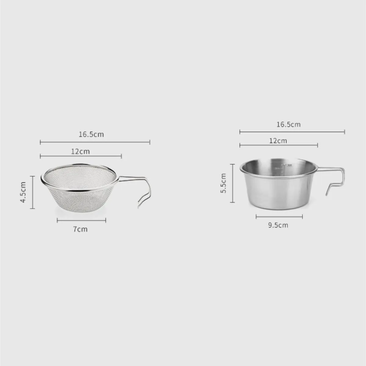 Camping Cookware 304 Stainless Steel Filter Camping Portable Net Fishing Outdoor Supplies Picnic Tool Set Survival Gear