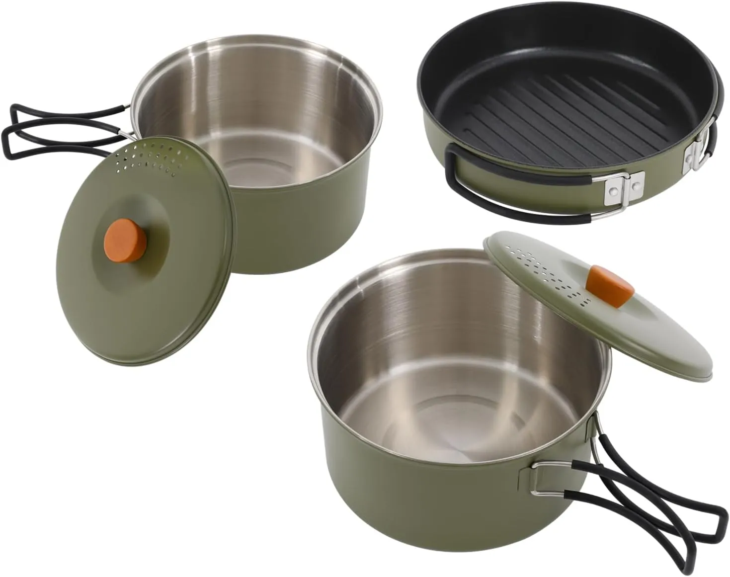 Camping Cookware Set, Camping Cooking Set, 304 Stainless Steel Camping Pots and Pans, with 1* Storage Bag, for Outdoor Activities
