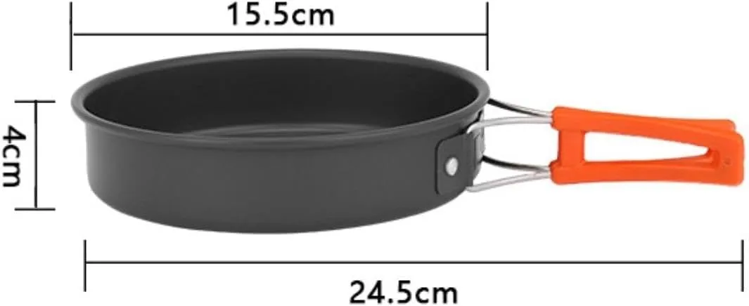 Camping Frying Pan Round Cooking Pot Versatile Folding Handle Non-Stick Frying Pan Camping Skillet for Picnic Backpacking, S
