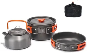 Camping Hiking Cookware Set Portable Picnic Alumina Pot Frying Pan Set Travel Cooking Accessory for Camping Hiking