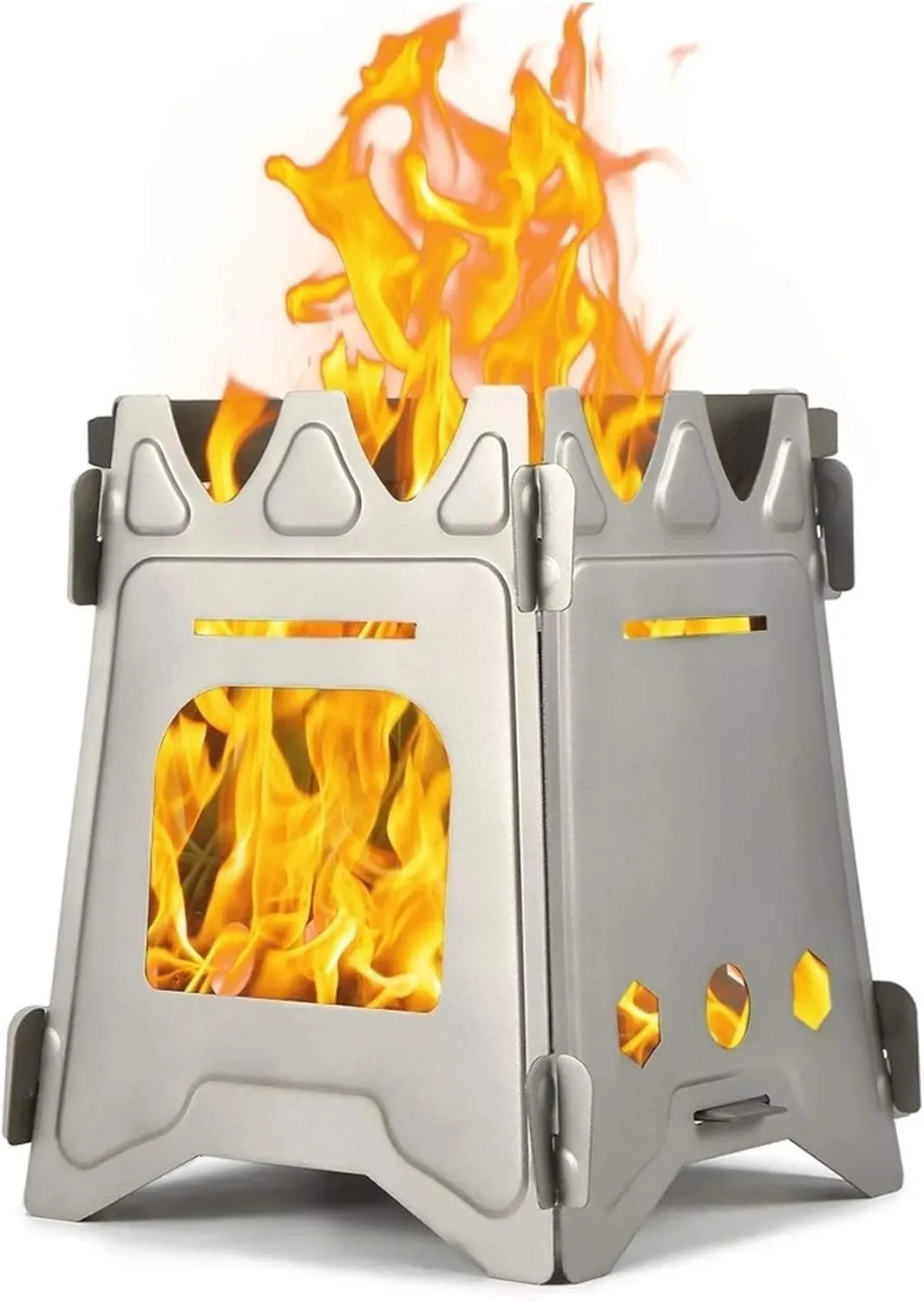 Camping Stove Portable Folding Camping Wood Stove Lightweight Titanium Wood Burning Backpacking Stove Camp Stoves