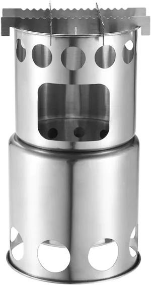 Camping Wood Stove Portable Folding Camping Wood Stove Lightweight Titanium Wood Burning Backpacking Stove for Camping Cooking