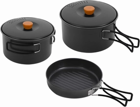 Camping Cookware Set, Stainless Steel Camping Pots and Pans, Outdoor Portable Cooking with Storage Bag, for Camping, Backpacking, Outdoor Cooking, Picnic