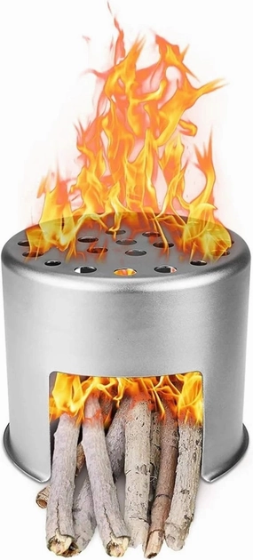 Camping Stove Wood Camping Stove Ultra-Lightweight Titanium Backpacking Stove (Color : Silver, Size : 80 * 91mm) (Silver 80 * 91mm)
