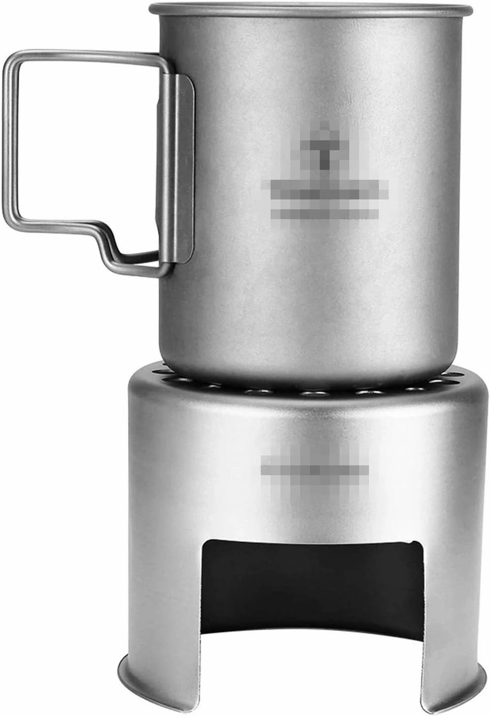 Camping Stove Wood Camping Stove Ultra-Lightweight Titanium Backpacking Stove (Color : Silver, Size : 80 * 91mm) (Silver 80 * 91mm)