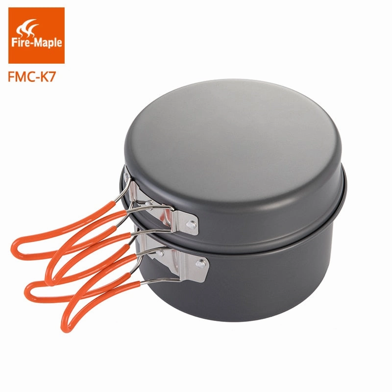 Camping Tool Set Outdoor Camping Foldable Cooking Cookware Aluminum Alloy for 2-3 Persons FMC-K7