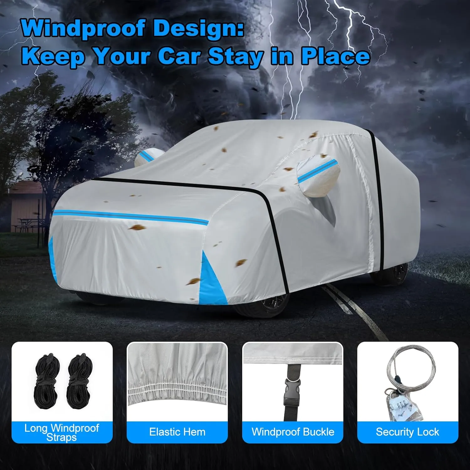 Car Cover for 2006-2025 Audi TT/TTS/TTRS Coupe Roadster, Waterproof Custom-fit All Weather Sun Rain UV Dust Snow Protection Windproof Outdoor Full Car Cover with Door Zipper and Cotton Lining-Gray