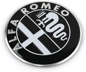 Car Emblem for Alfa Romeo Giulia Giulietta 147 159, ABS Emblem Badge Stickers Hood Trunk Emblems Front Rear Grill Badge Letters Badge Sticker Accessories