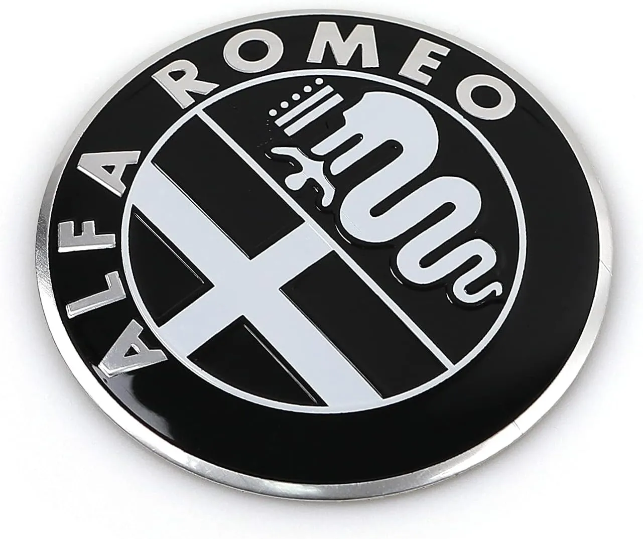Car Emblem for Alfa Romeo Giulia Giulietta 147 159, ABS Emblem Badge Stickers Hood Trunk Emblems Front Rear Grill Badge Letters Badge Sticker Accessories