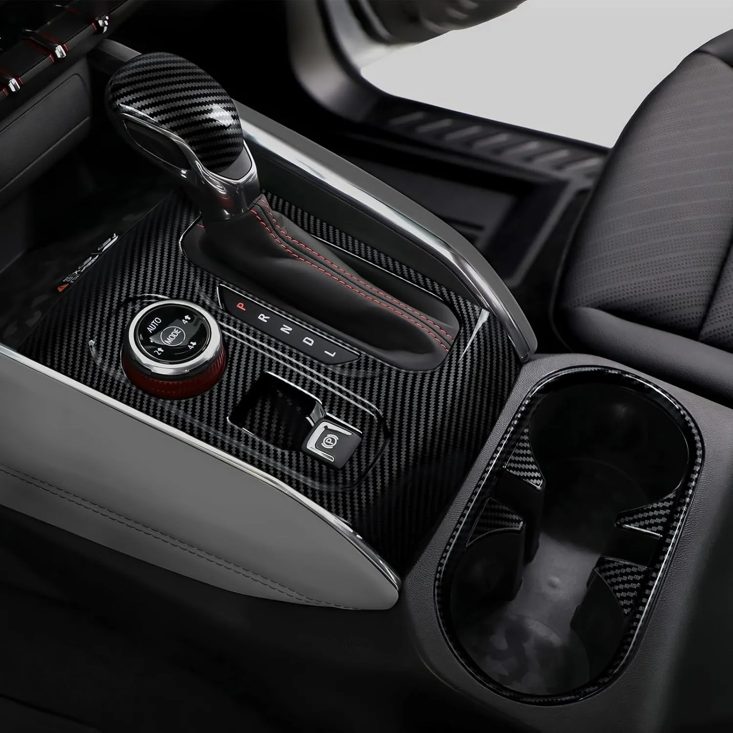Car Gear Shift Control Panel Sticker ABS Carbon Fiber Decal Interior Trim Cover for Chevrolet Colorado/GMC Canyon 2023 2024 2025 Accessories