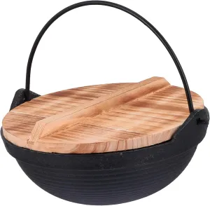 Cast for Hanging Stockpot 20cm Multifunctional Outdoor Cookware Non-stick Surface
