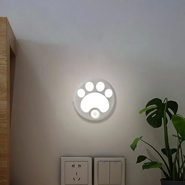 Cat LED Night Light USB Rechargeable with Motion Sensor, Dimmable Desk Lamp for Bedroom, Bedside, Kitchen, Closet and Stairs 1pc