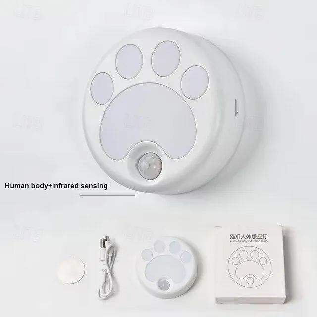 Cat LED Night Light USB Rechargeable with Motion Sensor, Dimmable Desk Lamp for Bedroom, Bedside, Kitchen, Closet and Stairs 1pc