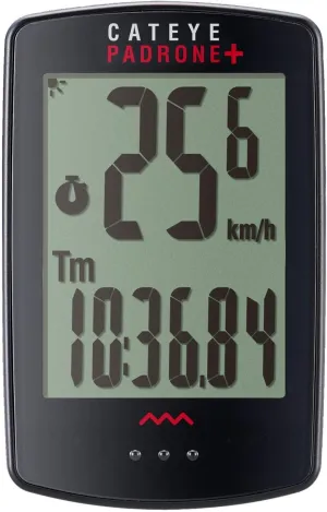 CATEYE Padrone Plus Bike Computer – Oversized Display Cyclocomputer, Wireless Speedometer & Odometer, FlexTight™ Mount, Auto Start/Stop, Programmable Odometer, Backlight Display with Night Mode