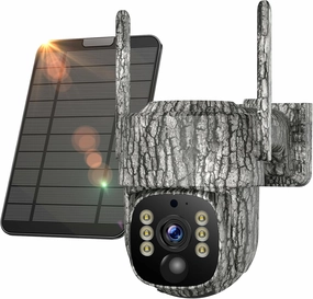 Cellular Trail Camera- 4G LTE with Unlimited Data, 360° View FHD Live Streaming Solar Panel Night Vision Motion Detection Two-Way Audio Game Camera for Hunting & Outdoor Security