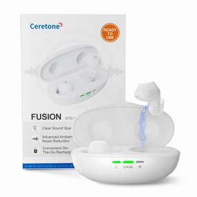 Ceretone Hearing Aids (Not Amplifiers), Rechargeable OTC Hearing Aid for Seniors Women Men, Mild to Moderate Hearing Loss, Clear Sound with Noise Reduction, Great Gift