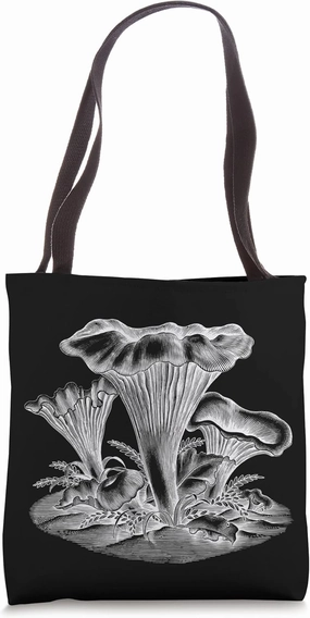 Chanterelle Edible Mushrooms Fungi Cottagecore Vintage Tote Bag