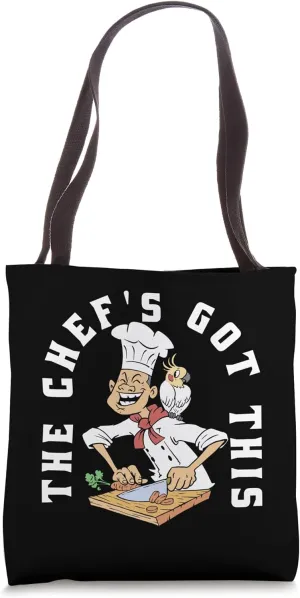Chef Cooking and Carrot Cutting with Laughing Funny Design Tote Bag