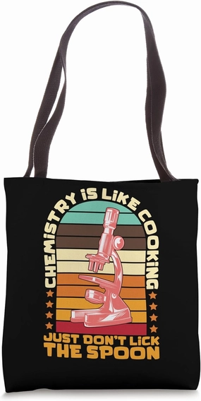 Chemistry Is Like Cooking Retro Microscope Tote Bag