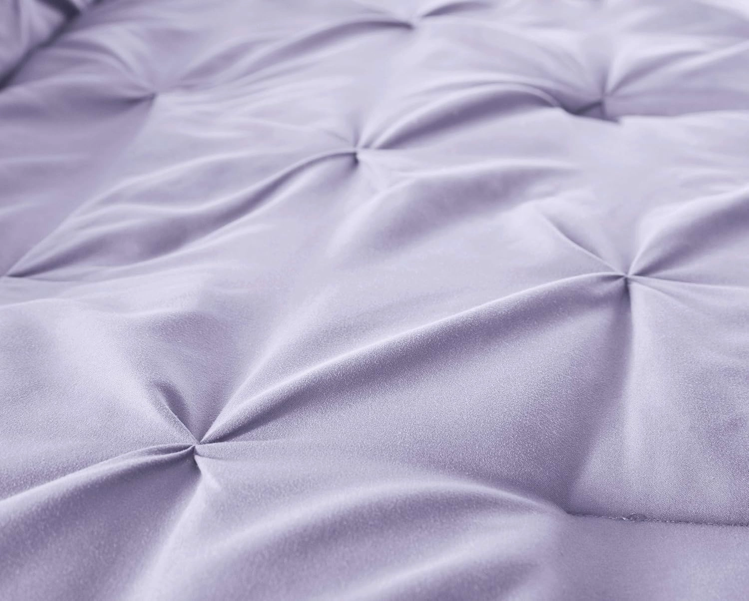 Chezmoi Collection Berlin Lavender Pinch Pleat Full Comforter Set, 3-Piece (Comforter and Pillow Shams) - Soft Pintuck, Lightweight All Season Microfiber
