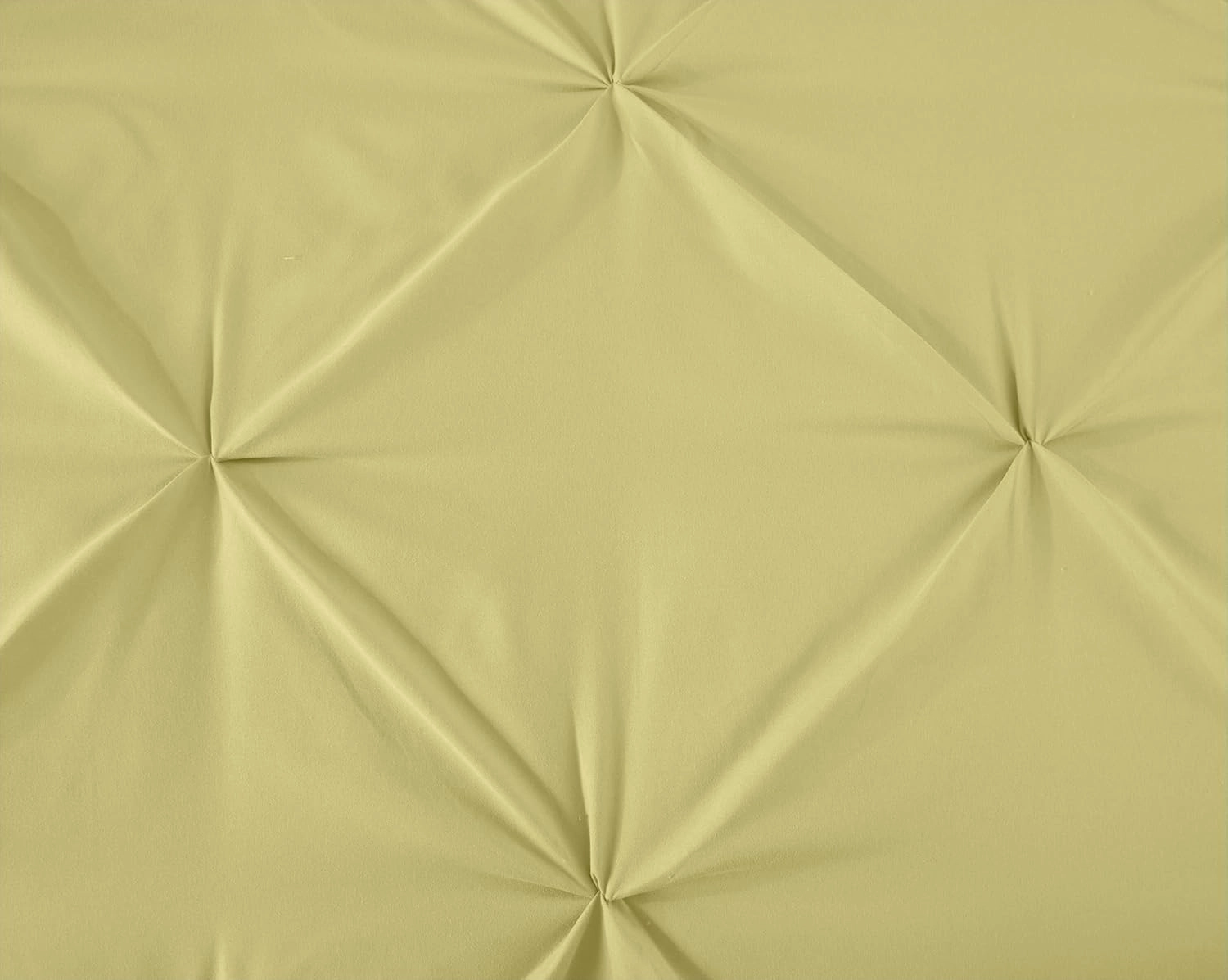 Chezmoi Collection Berlin Yellow Pinch Pleat Full Comforter Set, 3-Piece (Comforter and Pillow Shams) - Soft Pintuck, Lightweight All Season Microfiber
