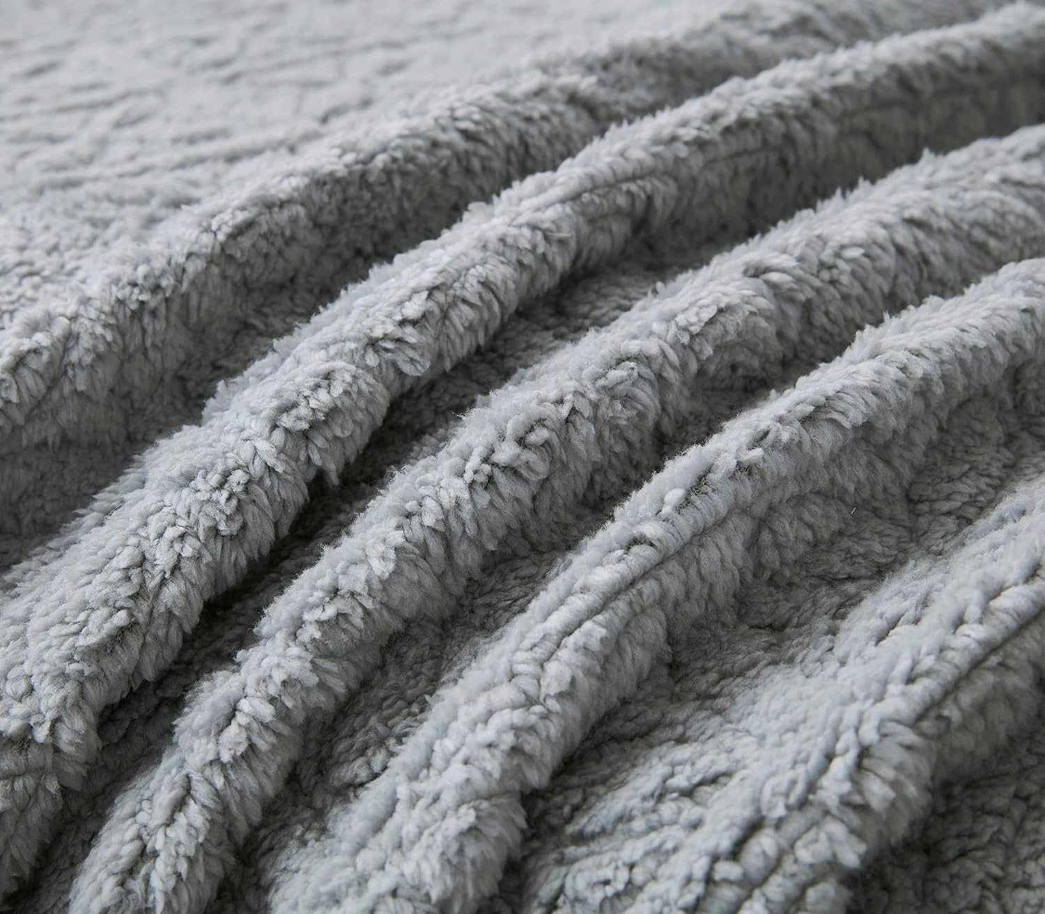 Chezmoi Collection Bethany 3-Piece Queen Sherpa Quilt Set - Floral Quilted Sherpa Blanket Reversible Washed Microfiber Lightweight Bedspread - Queen Size, Gray